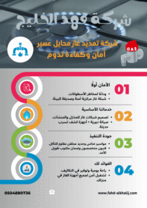 إنفوجراف يوضح خدمات شركة فهد الخليج