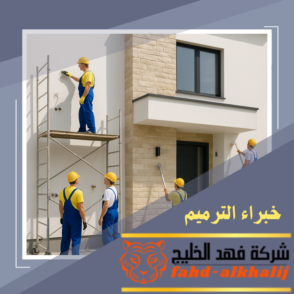 فنيين شركة فهد الخليج يقومون بترميم احد الفلل
